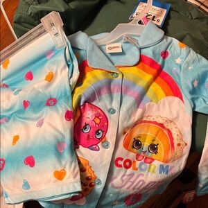 Shopkins Blue and Pink Kids Pajama Set